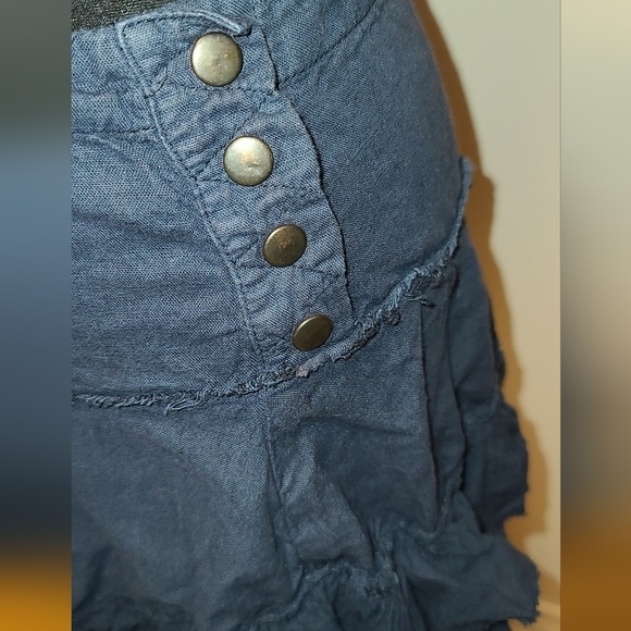 Topshop Petite Navy Ruffled Low Waist Ultra mini skirt US4P - Picture 4 of 10